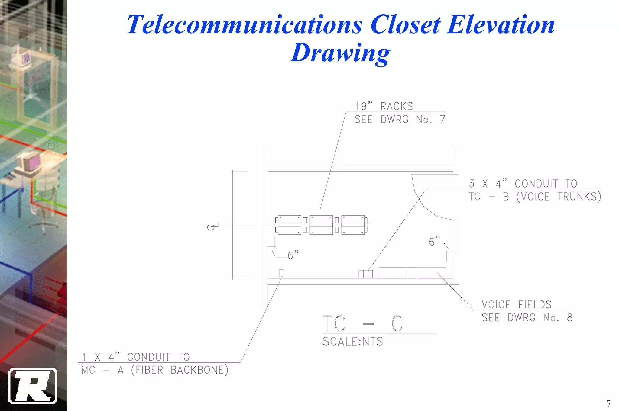 Telecommunications Closet Elevation
            Drawing




                                      7
 