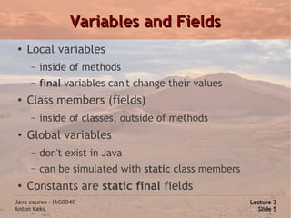 Java Course 2: Basics | PPT