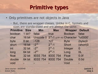 Java Course 2: Basics | PPT