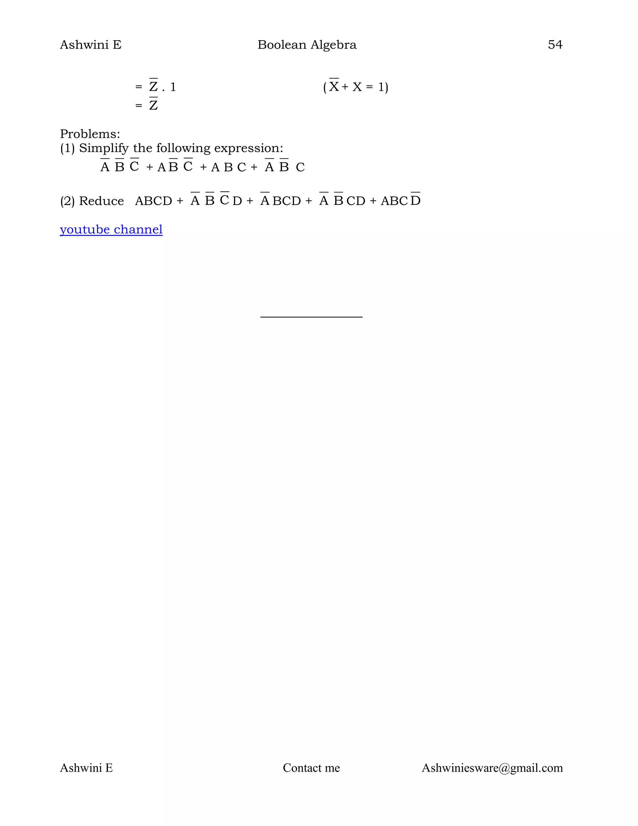 2nd PUC computer science chapter 2 boolean algebra | PDF | Programming ...