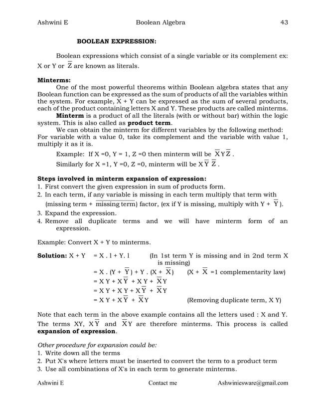 2nd PUC computer science chapter 2 boolean algebra | PDF | Programming ...