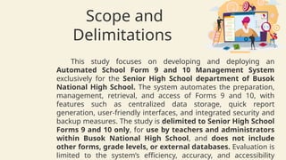 Design and Development of an Automated School Form 9 and 10 Management ...