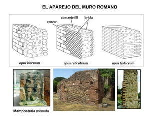 EL APAREJO DEL MURO ROMANO Mampostería   menuda 