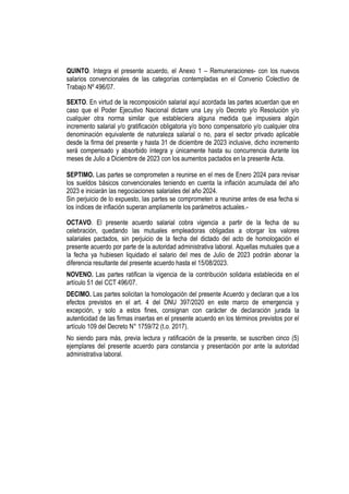 Acta acuerdo que actualiza la escala salarial CCT 496/07 | PDF