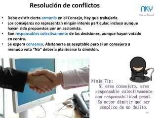 40
¿Necesidad
consejo?
Pensamiento Anterior
al Consejo
Consejo Adm/
Consejo AsesorDefinición
CEO – StartUp – Consejo Asesor/Administración
StartUps
1
2
3
Indice
Relación
contractual Funciones
Funciones
Estructura
¿Para qué? ¿Por qué?
¿Dónde lo encuentro?
Consejos
GroupThink Buen Gobierno Normas y LeyesReuniones
 