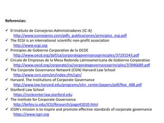 58
Nuevas tendencias
NKY
Consejo de Administración S.XXI
Una StartUp tiene como ventaja que los
5 Niveles de Madurez Innovadora
están a nivel del CEO.
Las empresas maduras presentan fuerte
distancia.
CEO puede innovar a nivel de procesos
(nivel 1) y conocer nivel 2 (producto) pero
el Nivel 3 afecta los modelos de negocio
y dependen del Consejo.
Por encima está el nivel 4 de madurez,
capaz de introducir innovación estructural
de la industria y el nivel 5, respuestas
innovadoras sociales.
 