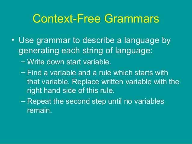 2 Context Free Langauages