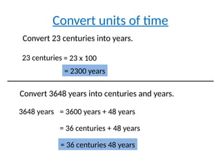 Time In Years Comprehensive Guide to Converting Units of Time with Examples | PPTX