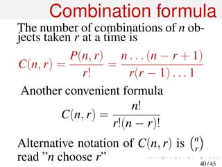 Pdf N Choose R Probability, Statistic & Random Process - Lecture 2 - Counting.pdf