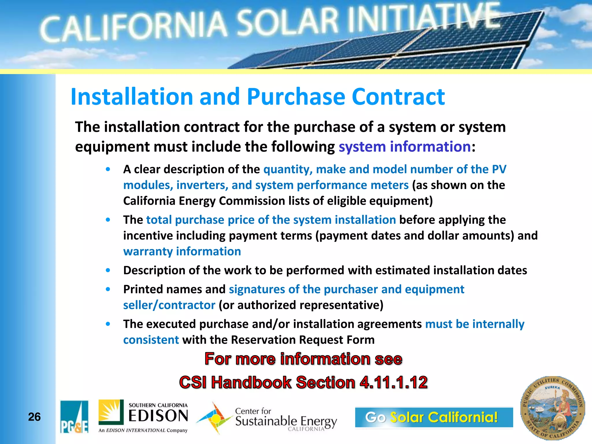 <%#?'66'?"$%&'%(&-F.3E'#1&*$%?.'3?
     :E1&"%#?'66'?"$%&3$%?.'3?&>$.&?E1&9F.3E'#1&$>&'&#;#?10&$.&#;#?10&
     1OF"901%?&0F#?&"%36F(1&?E1&>$66$5"%/&#;#?10&"%>$.0'?"$%=
            4&361'.&(1#3."9?"$%&$>&?E1&OF'%?"?;U&0'71&'%(&0$(16&%F0A1.&$>&?E1&-!&
            0$(F61#U&"%21.?1.#U&'%(&#;#?10&91.>$.0'%31&01?1.# @'#&#E$5%&$%&?E1&
            *'6">$.%"'&,%1./;&*$00"##"$%&6"#?#&$>&16"/"A61&1OF"901%?B&
            :E1&?$?'6&9F.3E'#1&9."31&$>&?E1&#;#?10&"%#?'66'?"$%&A1>$.1&'996;"%/&?E1&
            "%31%?"21&"%36F("%/&9';01%?&?1.0#&@9';01%?&('?1#&'%(&($66'.&'0$F%?#B&'%(&
            5'..'%?;&"%>$.0'?"$%
            G1#3."9?"$%&$>&?E1&5$.7&?$&A1&91.>$.01(&5"?E&1#?"0'?1(&"%#?'66'?"$%&('?1#
            -."%?1(&%'01#&'%(&#"/%'?F.1#&$>&?E1&9F.3E'#1.&'%(&1OF"901%?&
            #1661.R3$%?.'3?$.&@$.&'F?E$."V1(&.19.1#1%?'?"21B
            :E1&1T13F?1(&9F.3E'#1&'%(R$.&"%#?'66'?"$%&'/.1101%?#&0F#?&A1&"%?1.%'66;&
            3$%#"#?1%? 5"?E&?E1&N1#1.2'?"$%&N1OF1#?&Q$.0




26
 