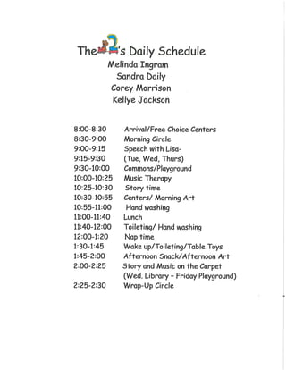 2  daily schedule