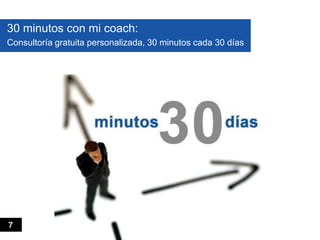 30 minutos con mi coach:
Consultoría gratuita personalizada, 30 minutos cada 30 días
7