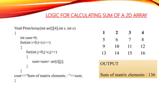 2 d array(part 1) || 2D ARRAY FUNCTION WRITING || GET 100% MARKS IN ...