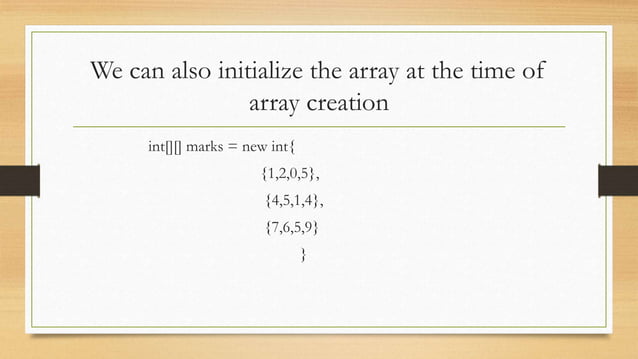 Two-dimensional array in java | PPTX