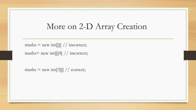 Two-dimensional array in java | PPTX