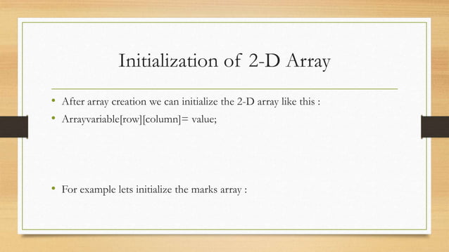 Two-dimensional array in java | PPT