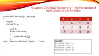 2 d array(part 2) || 2D ARRAY FUNCTION WRITING || GET 100% MARKS IN ...