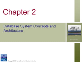 Chapter 2
Database System Concepts and
Architecture

Copyright © 2007 Ramez Elmasri and Shamkant B. Navathe

 