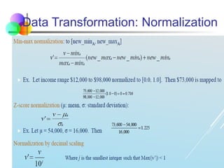 Data Transformation: Normalization
 