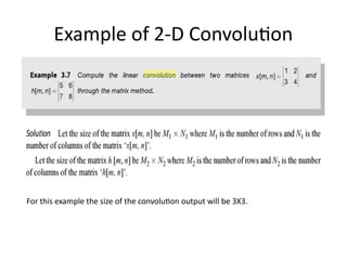Comprehensive Overview of 2-D Convolution and Matrix Structures in ...