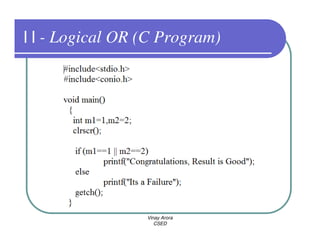 | | - Logical OR (C Program)




                 Vinay Arora
                    CSED
 