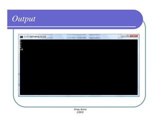 Output




         Vinay Arora
            CSED
 