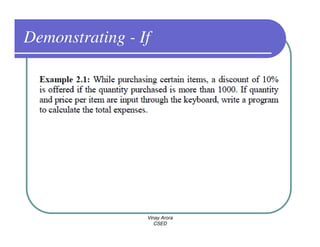 Demonstrating - If




                 Vinay Arora
                    CSED
 