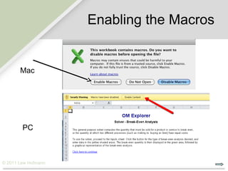 Enabling the Macros


       Mac




        PC



© 2011 Lew Hofmann
 