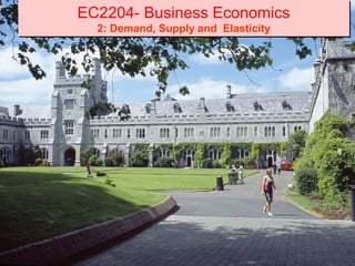 EC2204- Business Economics
  2: Demand, Supply and Elasticity
 