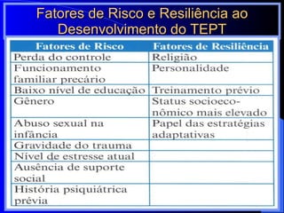 Fatores de Risco e Resiliência ao Desenvolvimento do TEPT 