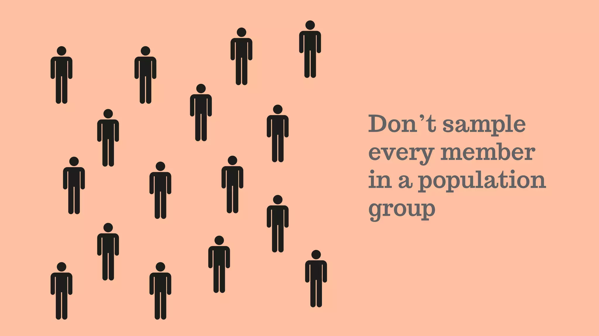 Don’t sample
every member
in a population
group
 