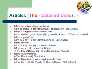 ENGLISH LANGUAGE DETERMINERS CLASS 10 CBSE | PPT
