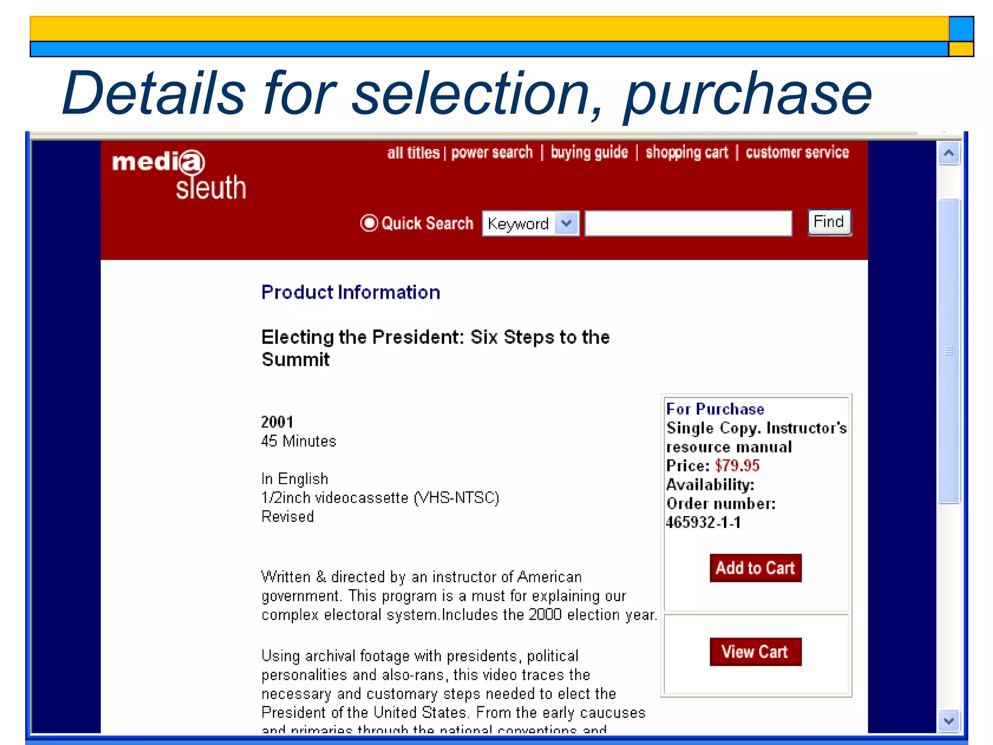 Details for selection, purchase




                                  4
 