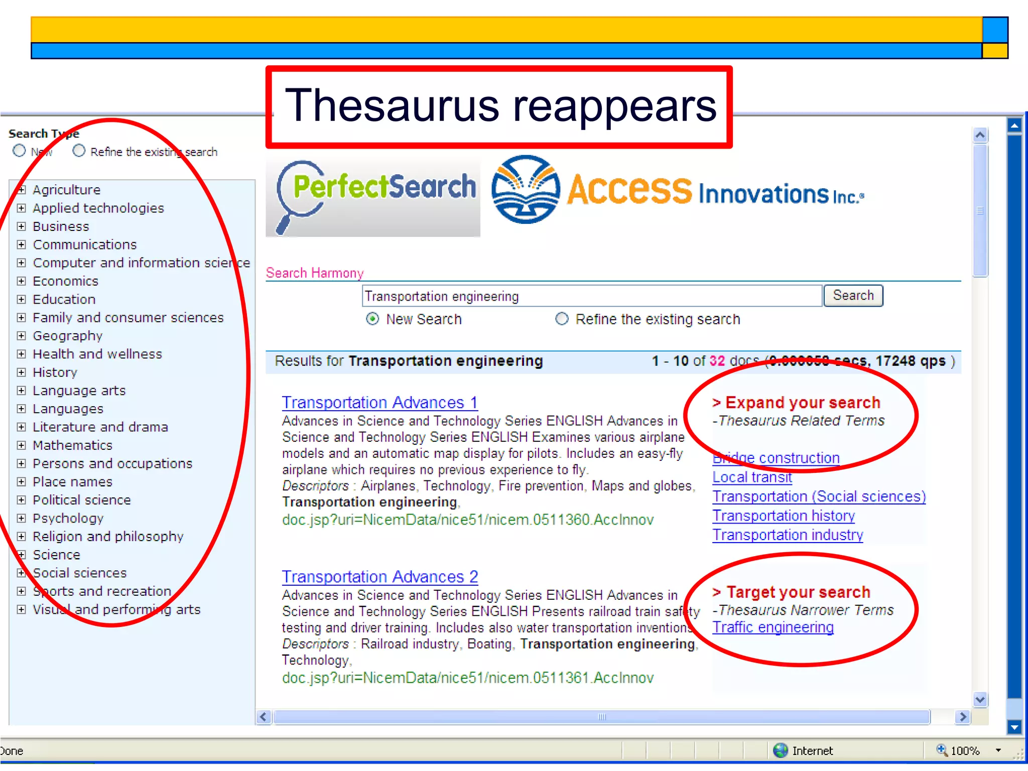 Thesaurus reappears




                      7
 