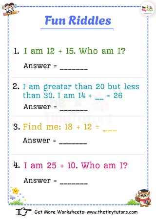 2 Digit Addition Worksheets for Grade 1 | Free Printable PDF | PDF