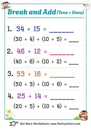 2 Digit Addition Worksheets for Grade 1 | Free Printable PDF | PDF