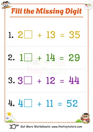 2 Digit Addition Worksheets for Grade 1 | Free Printable PDF | PDF