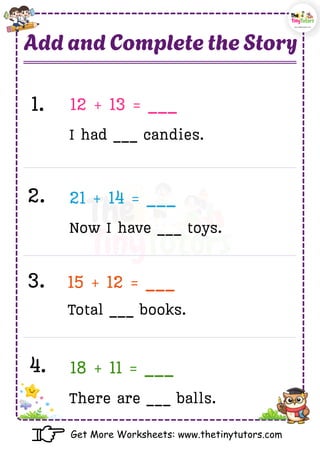 2 Digit Addition Worksheets for Grade 1 | Free Printable PDF | PDF