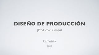 DISEÑO DE PRODUCCIÓN
D. Castelo
2022
(Production Design)
 