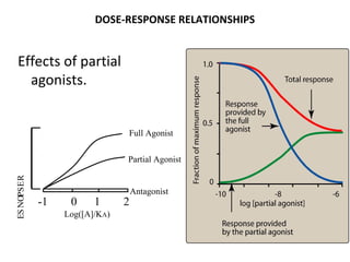 DOSE-RESPONSE RELATIONSHIPS


  Effects of partial
    agonists.


                                 Full Agonist


                                 Partial Agonist
ES NOPS E R




                                     Antagonist
              -1    0     1      2
                   Log([A]/KA)
 