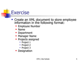 2 dtd - validating xml documents | PPT
