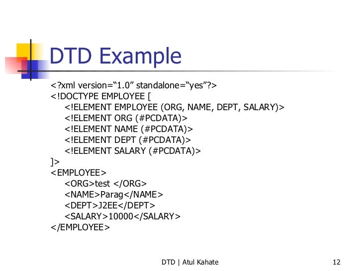 2 dtd validating xml documents dtd format