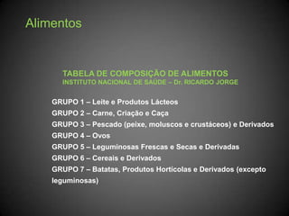 LípidosO seu papel é múltiplo: fornecem energia, participam nas estruturas celulares (sobretudo no sistema nervoso), são indispensáveis a certos sistemas enzimáticos (lipoproteínas, prostaglandinas…) e servem de veículo a um tipo de vitaminas (lipossolúveis) – A, D, E e K.