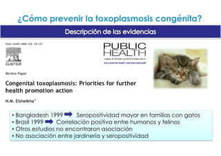 ¿Cómo prevenir la toxoplasmosis congénita?Descripción de las evidencias