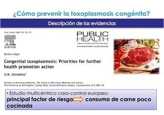 ¿Cómo prevenir la toxoplasmosis congénita?Descripción de las evidencias