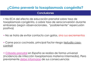 ¿Cómo prevenir la toxoplasmosis congénita?Descripción de las evidencias