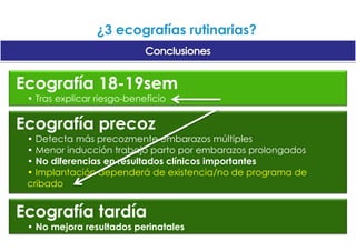  presentación fetal Ecografía rutinaria tardía No evidencia de que mejore resultados perinatales 