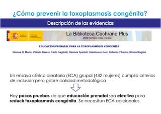 ¿Cómo prevenir toxoplasmosis congénita?