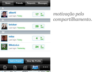 motivação pelo
compartilhamento.
 