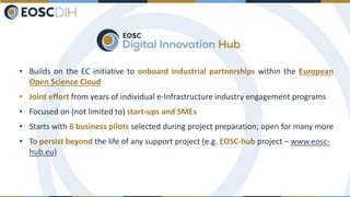 EOSC-DIH: Bringing industry into the EOSC